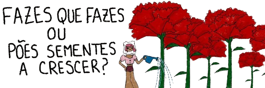 Ilustração com a pergunta: Que fazes?